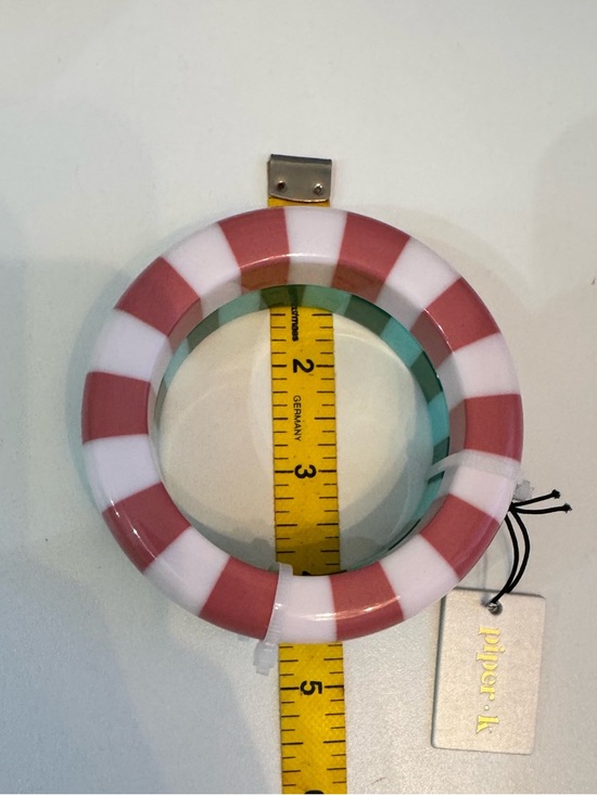 Piper.k Striped Resin Bangle Stack - Pink & Teal - Picture 4 of 4